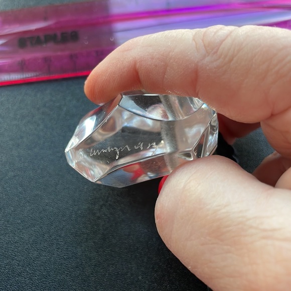 ❤️ DESIGNER SIGNED FUNKY LUCITE PENDANT HEART NECKLACE - Picture 5 of 5